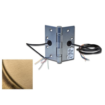 Command Access 4-1/2" x 4-1/2" Electric 4 Wire BB1279 Steel Base Hinge US4 Satin Brass Finish ETH4W4545606BB79